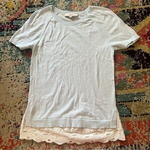 LOFT big Lebowski Knit Top size S soft blue